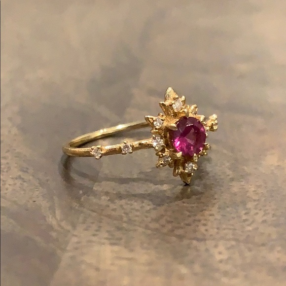 Sofia Zakia Jewelry Sofia Zakia Rhodolite Termina Ring Size 45